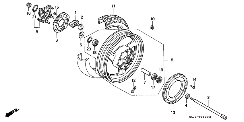 Rear wheel complete assy