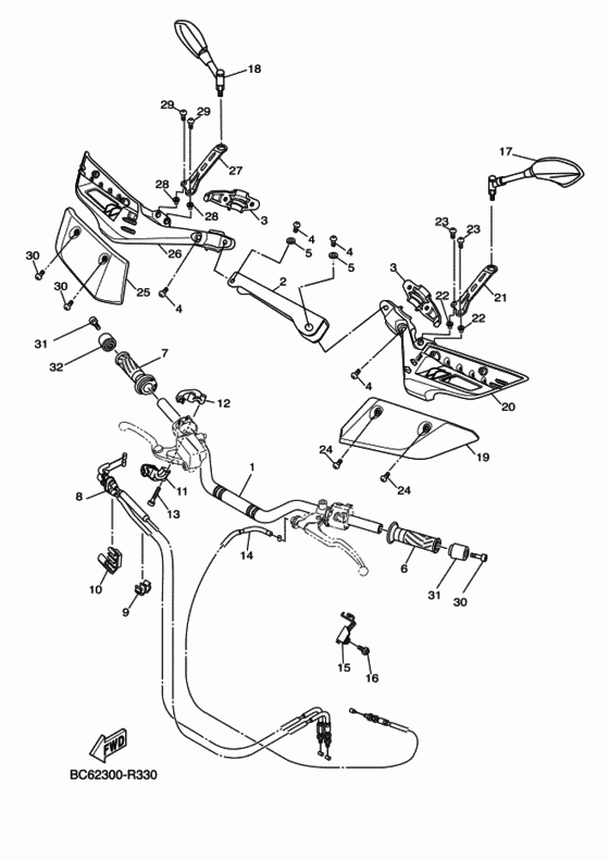 Steering handle & cable