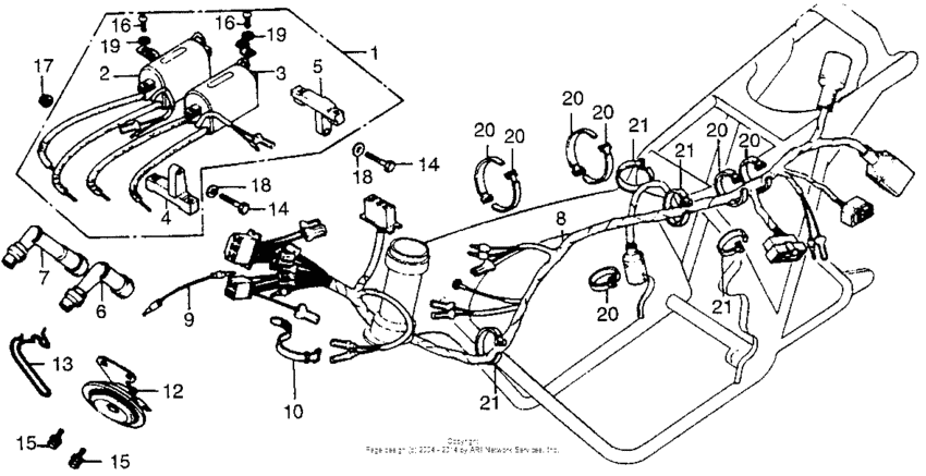 Wire harness + horn + ignition coil