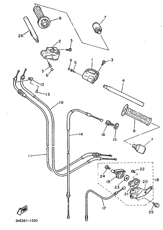 Steering handle. cable