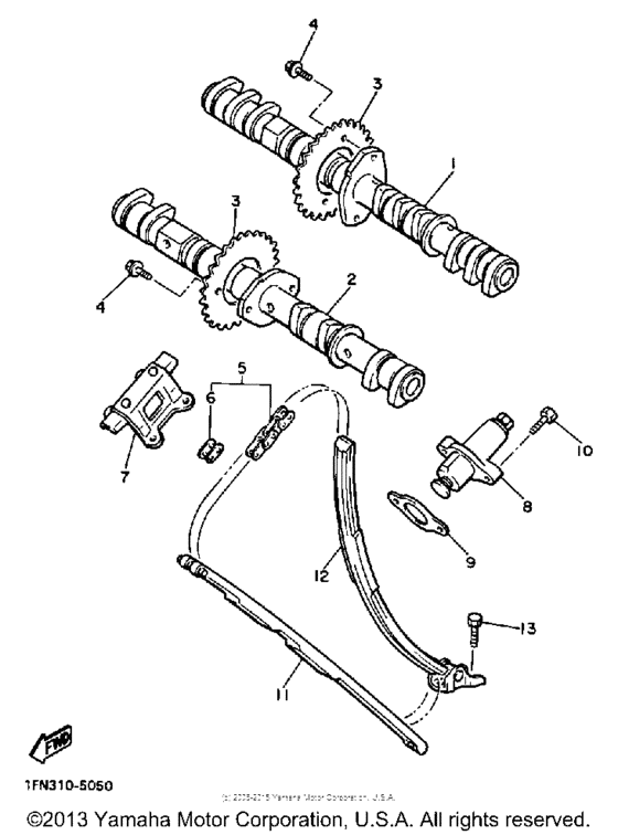 FZ700T Цепь механизма газораспределения