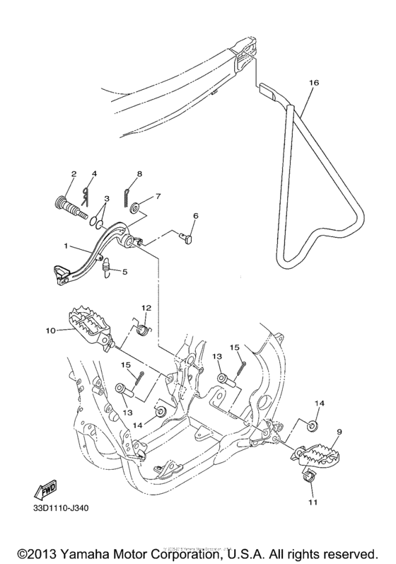 YZ450FAB Подножки