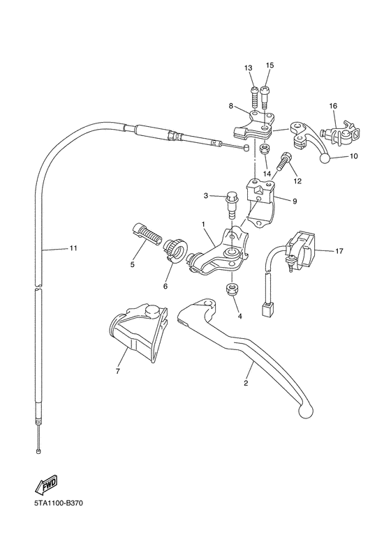 YZ250F Handle switch. lever