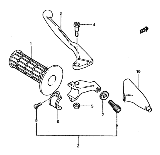 RM125 Left handle grip