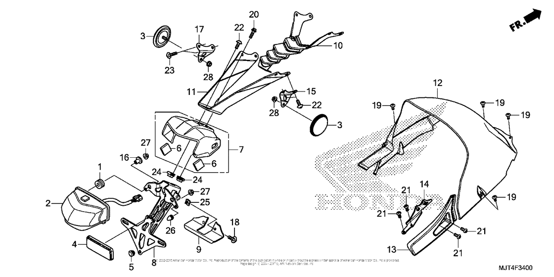 Rear Fender + License Light