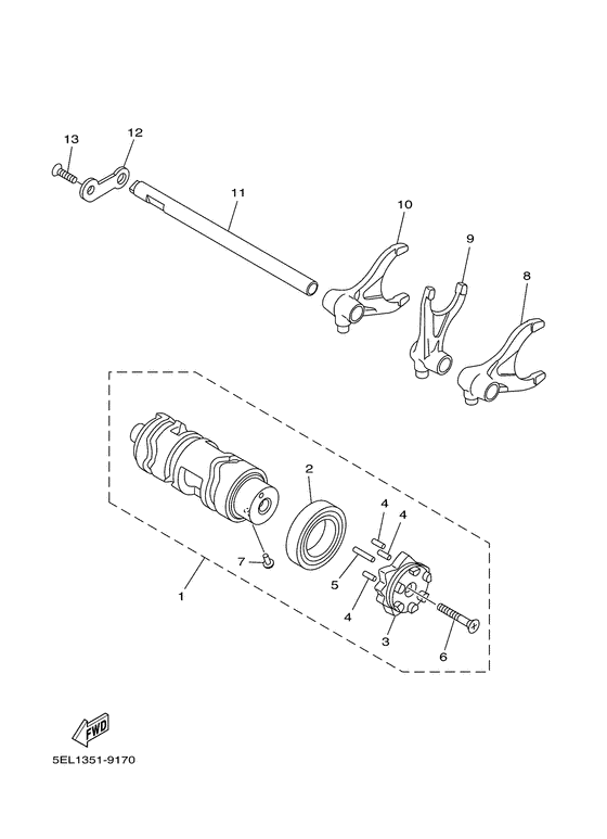 XVS1100A Shift cam. fork
