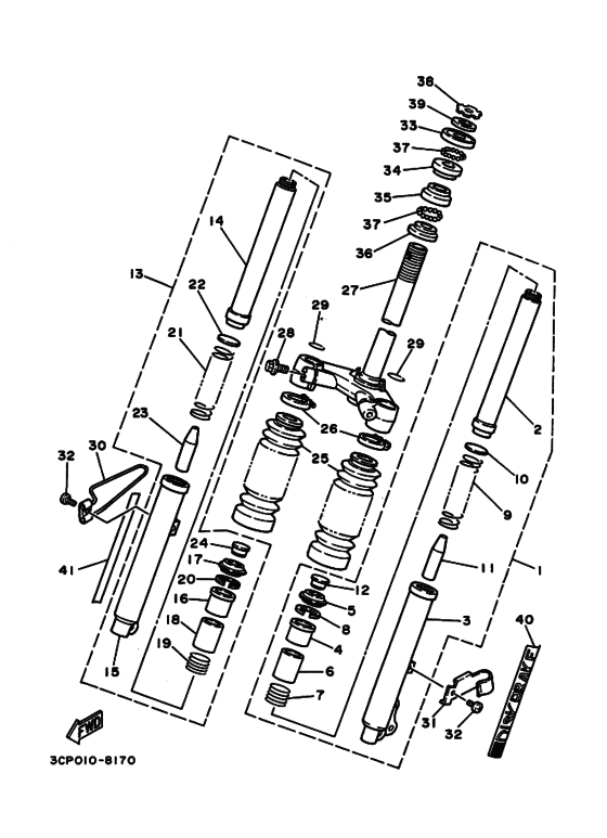 Front fork assy(ur silv