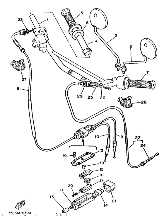 Steering handle. cable