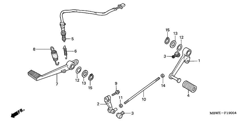 Brake pedal/change pedal