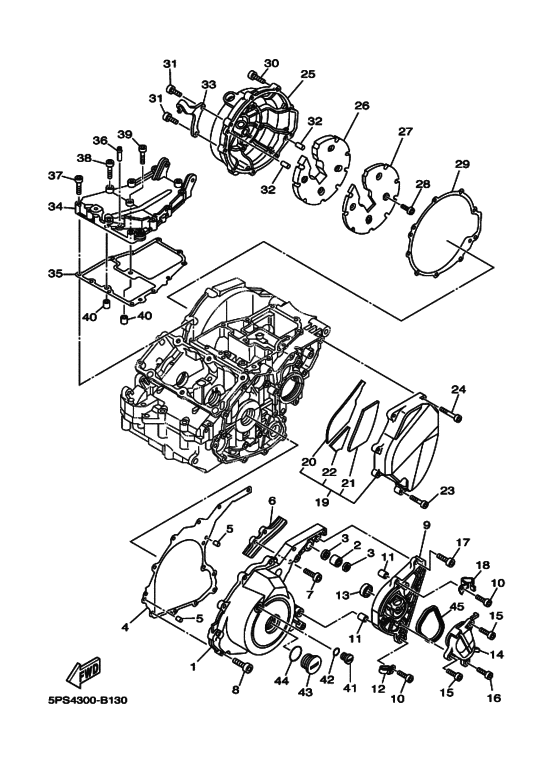 Crankcase cover ass`y  (v
