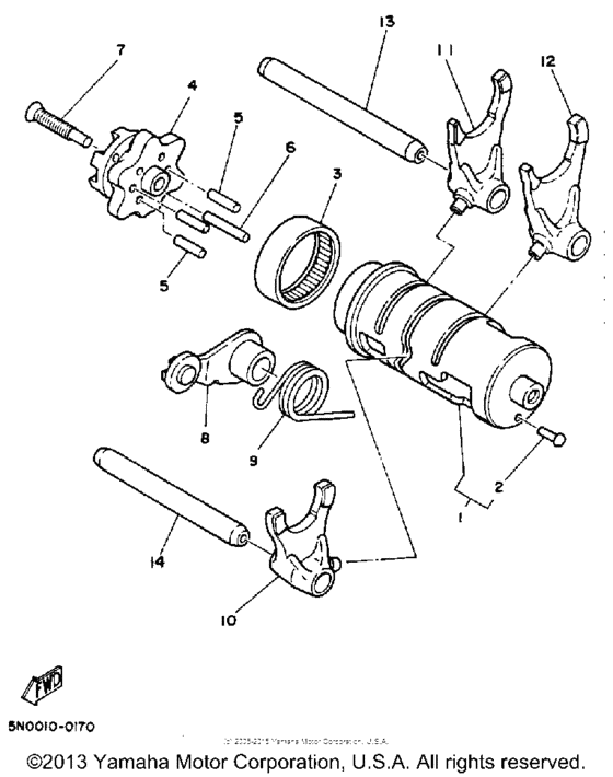 TW200WC Shift cam-fork