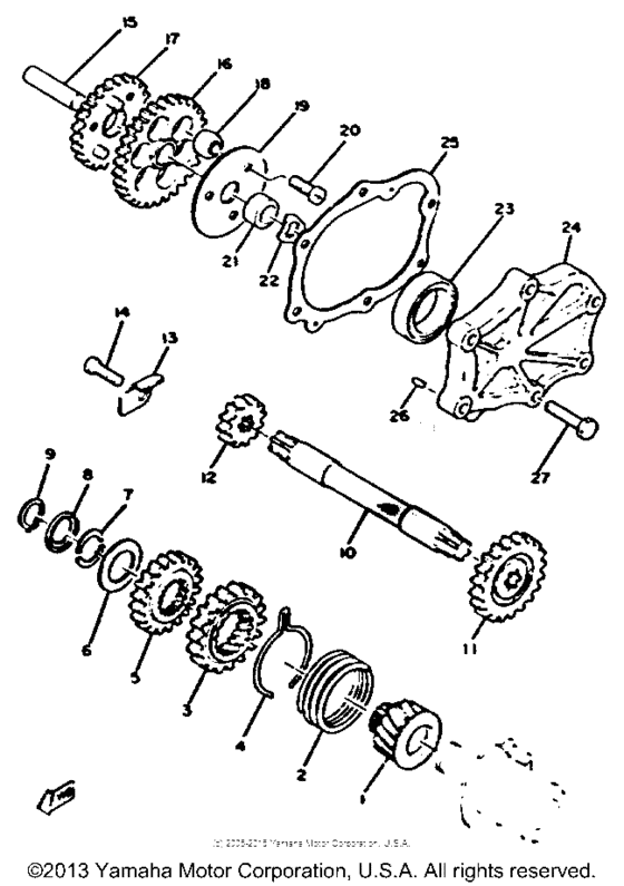 Starting motor unit