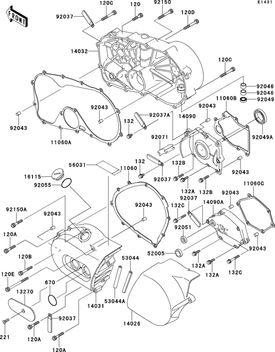 VN800 Крышки двигателя