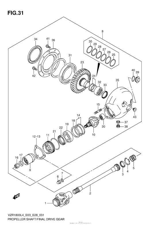 Propeller Shaft/final Drive Gear (Vzr1800L4 E03)