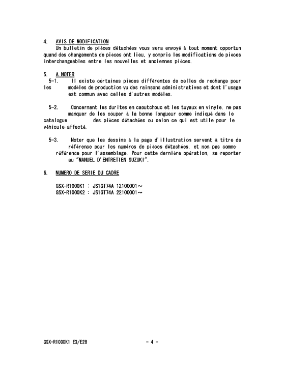 GSX-R1000 Catalog preface