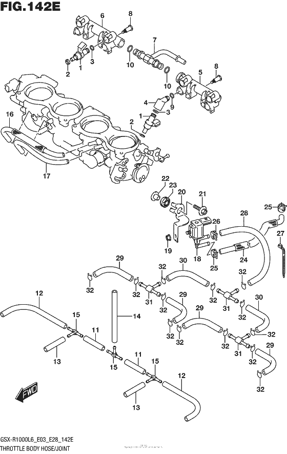 Throttle Body Hose/joint (Gsx-R1000Al6 E33)