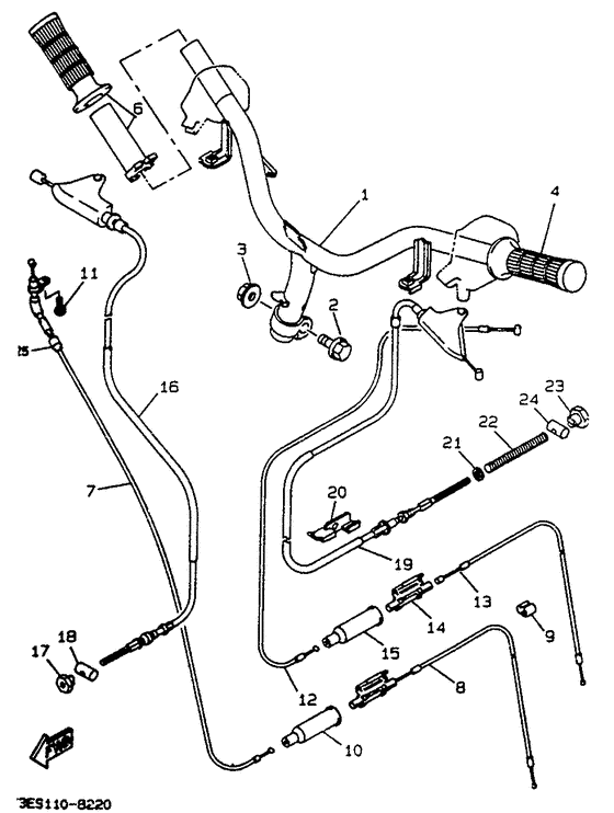 Steering handle. cable