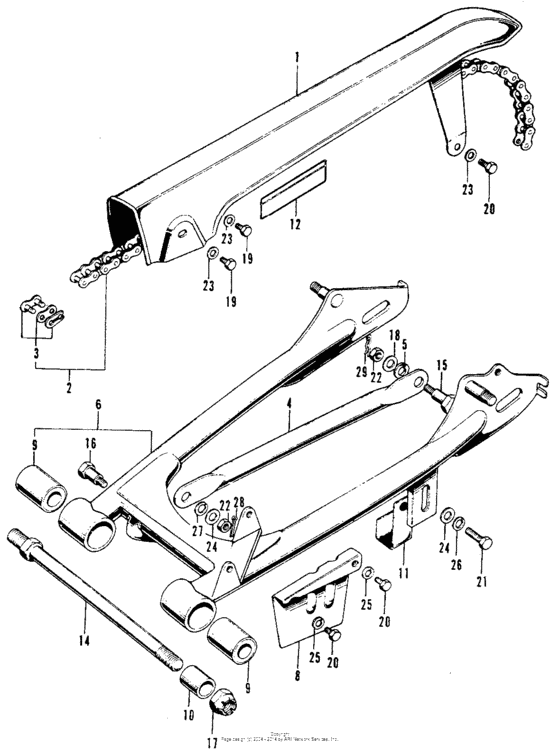 Swingarm + chain case