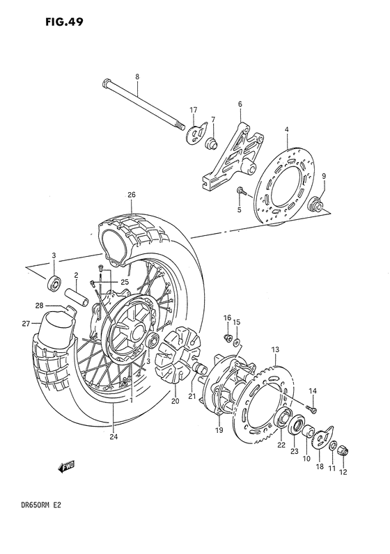 Rear wheel complete assy