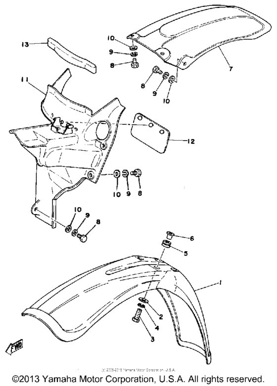 Front fender-rear fender