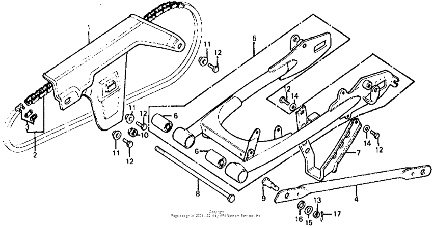 Swingarm + chain case