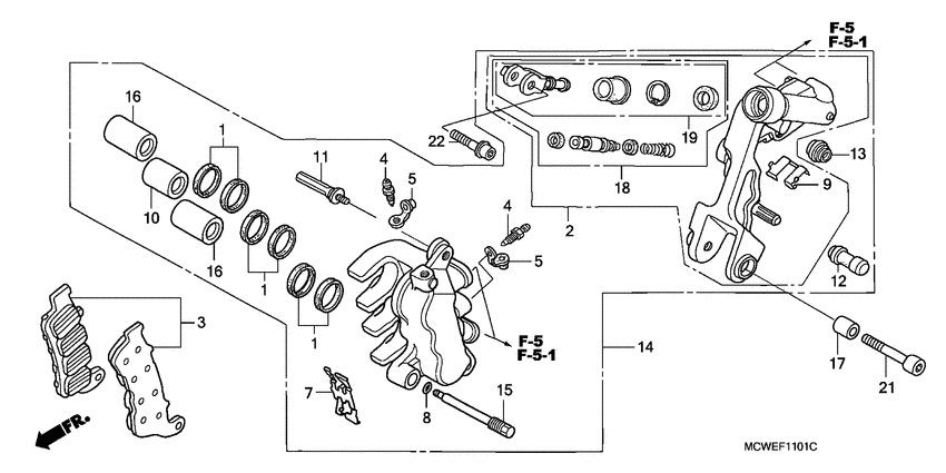 L. front brake caliper