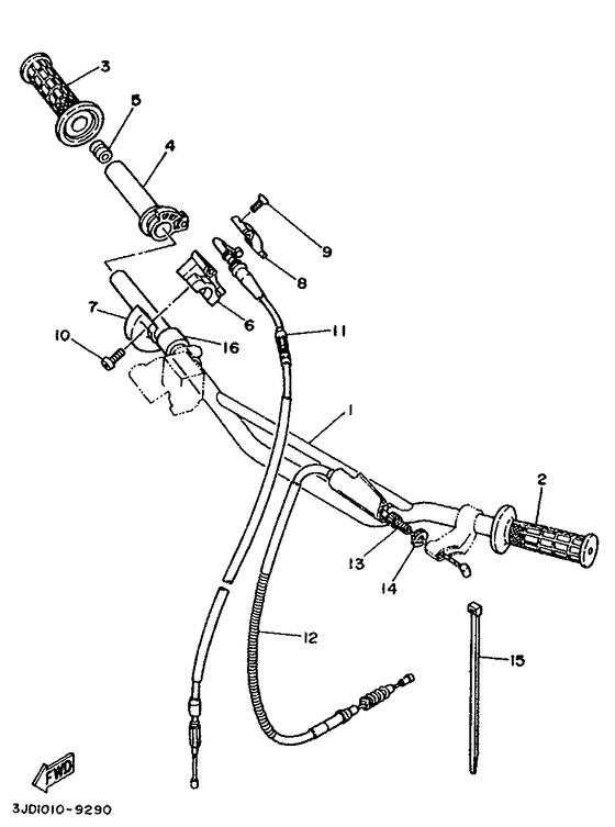 Steering handle. cable