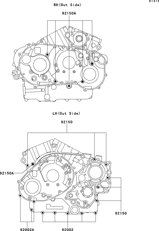 VN1500 Болты крепления картера