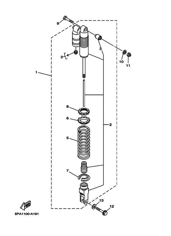 YZ85LW Задняя подвеска