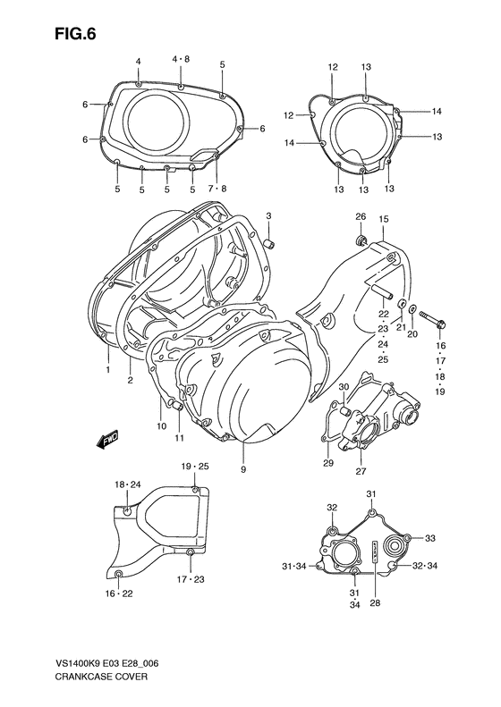 Crankcase cover ass`y  (v