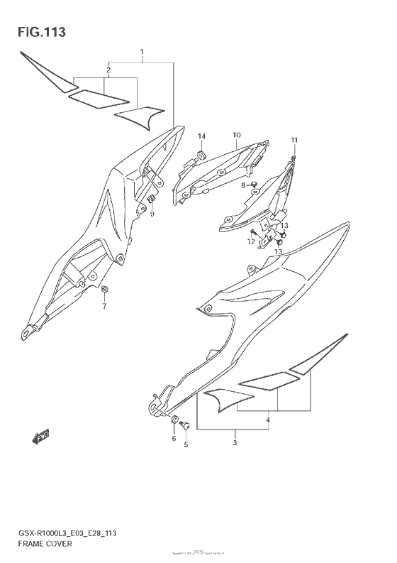 GSX-R1000Z Frame Cover (Gsx-R1000L3 E33)