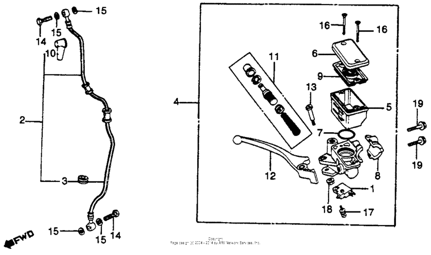 Cb750k front brake master 81-82