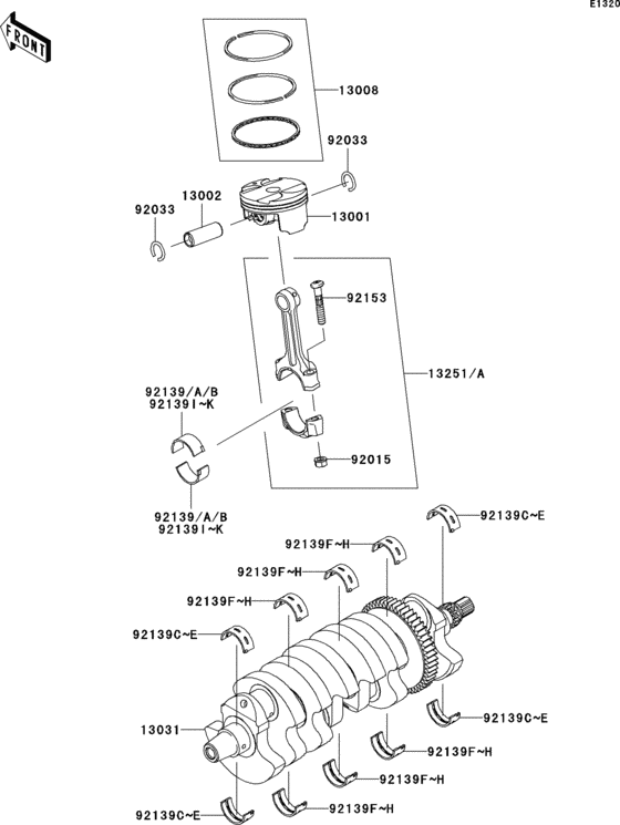 ZX1000 Коленвал и поршни