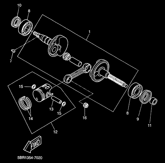 YQ50 Коленчатый вал и поршни