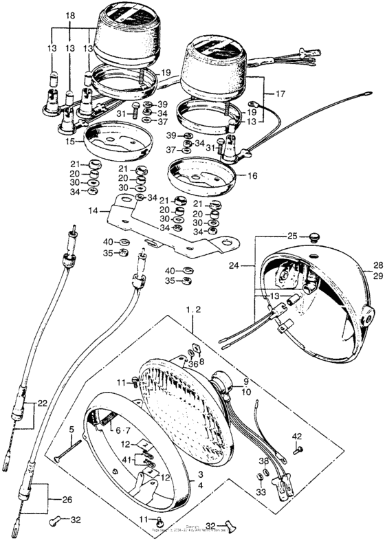 Cb/cl175headlight + speedometer + tachometer