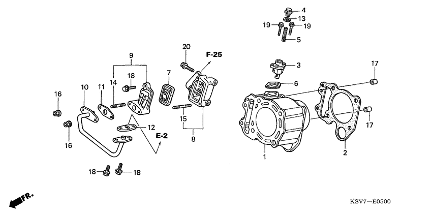 Cylinder/reed valve