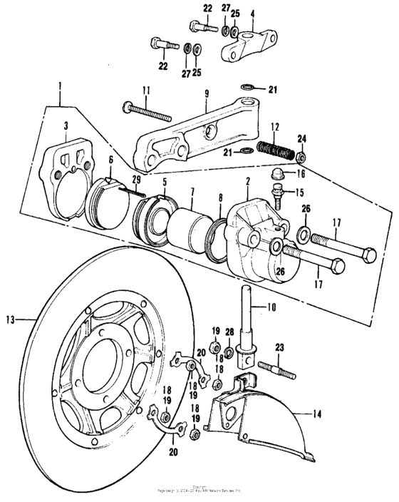 Front brake caliper + disc