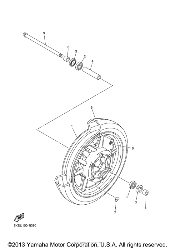 XVS1300A Переднее колесо