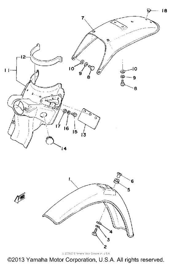 Front fender-rear fender