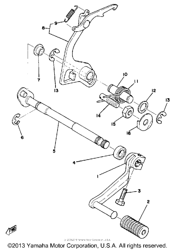Shift shaft-pedal