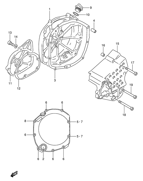 Crankcase cover ass`y  (v