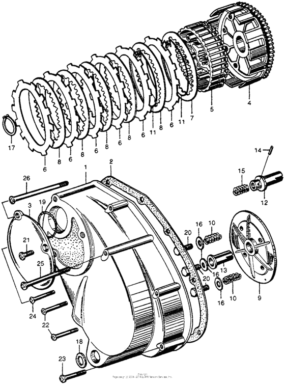 Clutch + left crankcase cover