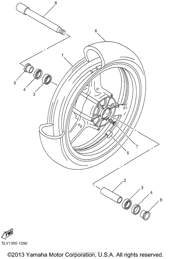 FZS1000NC Переднее колесо