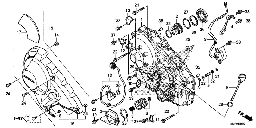Right crankcase cover (2)