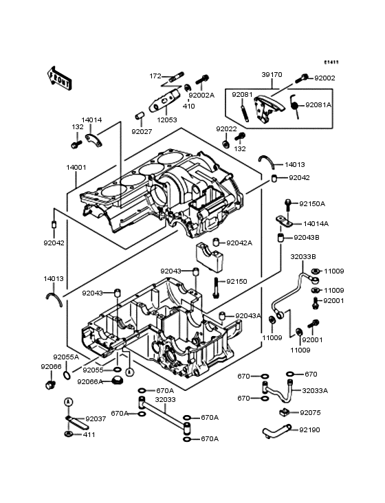 ZX900 Картер двигателя