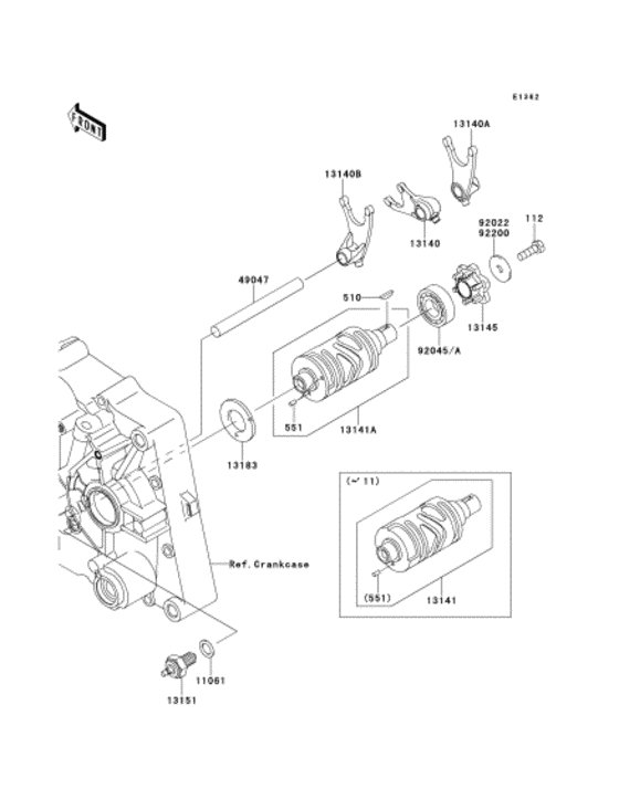 Gear change drum & forks
