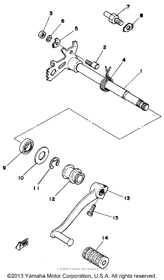 SR500H Shift shaft pedal