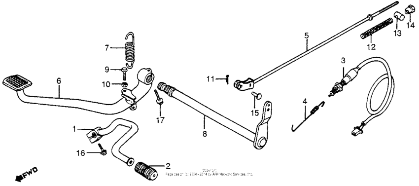 CX650 Brake pedal + gearshift pedal