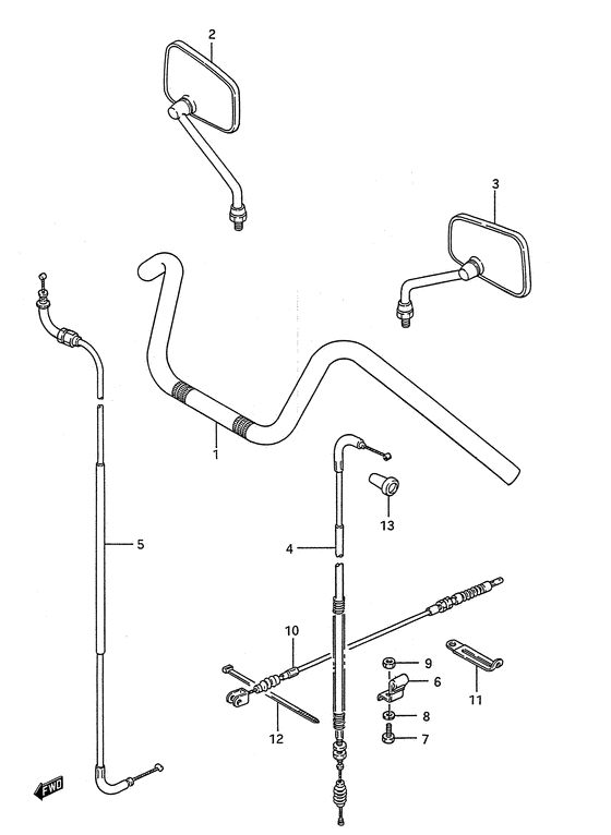 Handlebar - control cable