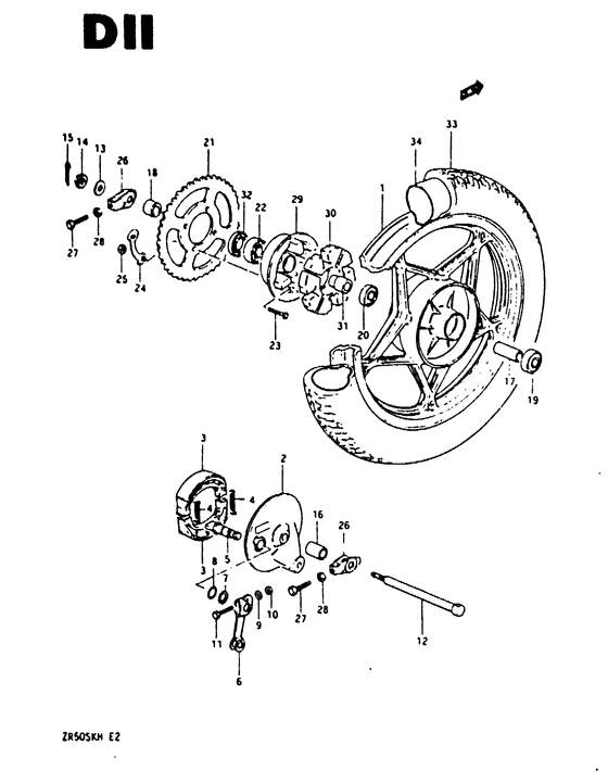 Rear wheel complete assy